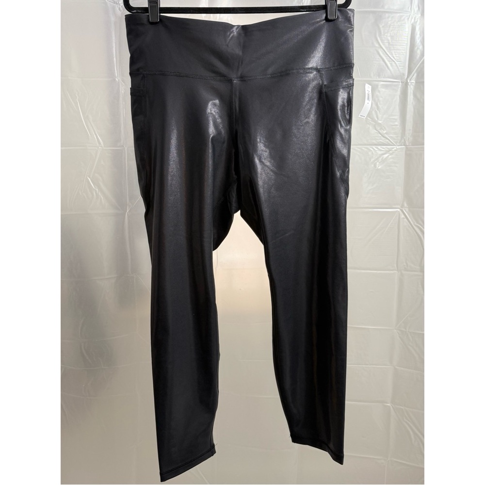 Black Faux Leather Cropped Leggings